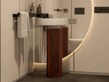 TOWER OYSTER - Freestanding single Solid Surface washbasin by MOMA Design - view 2